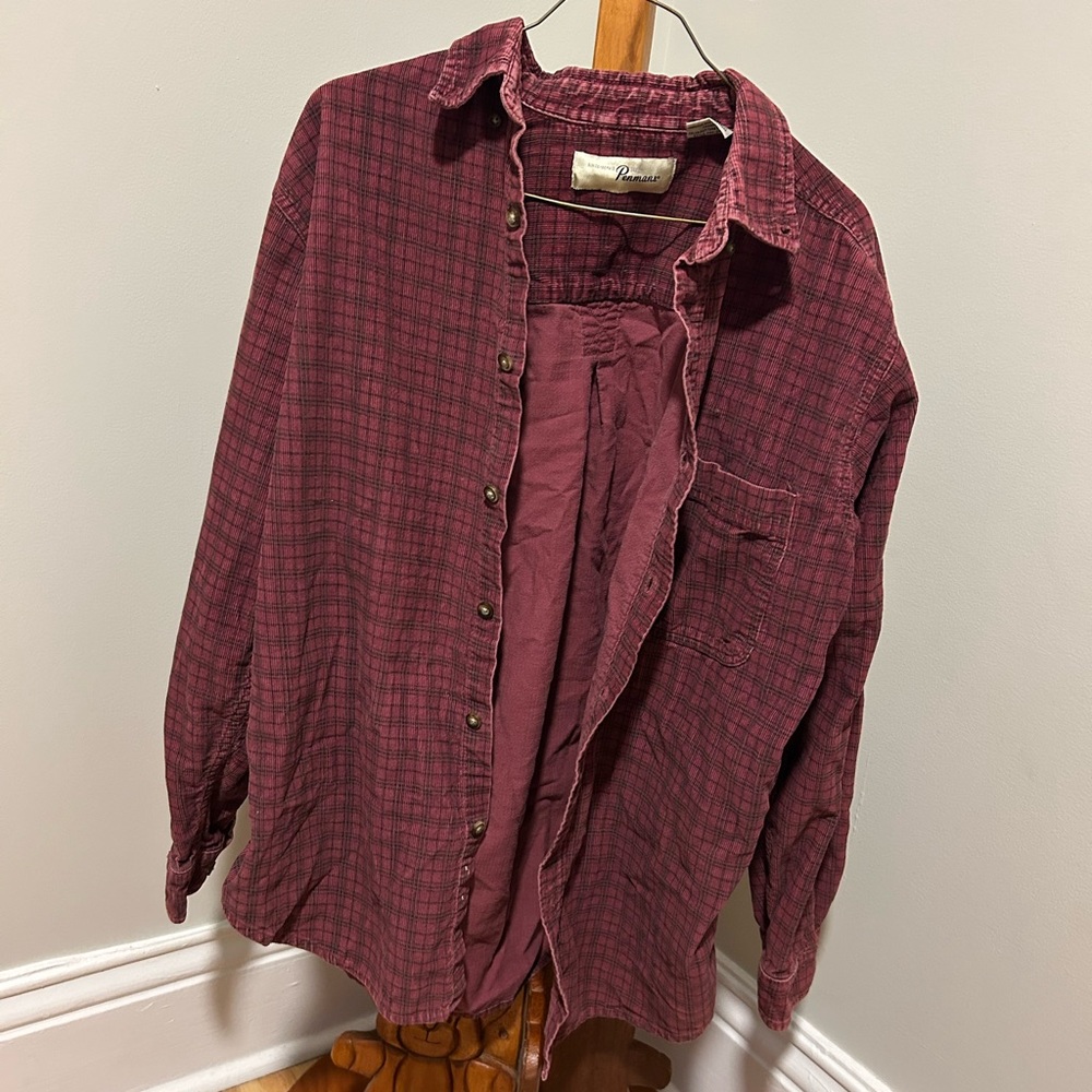100% COTTON Vintage Men’s Plaid Button-Up Shirt